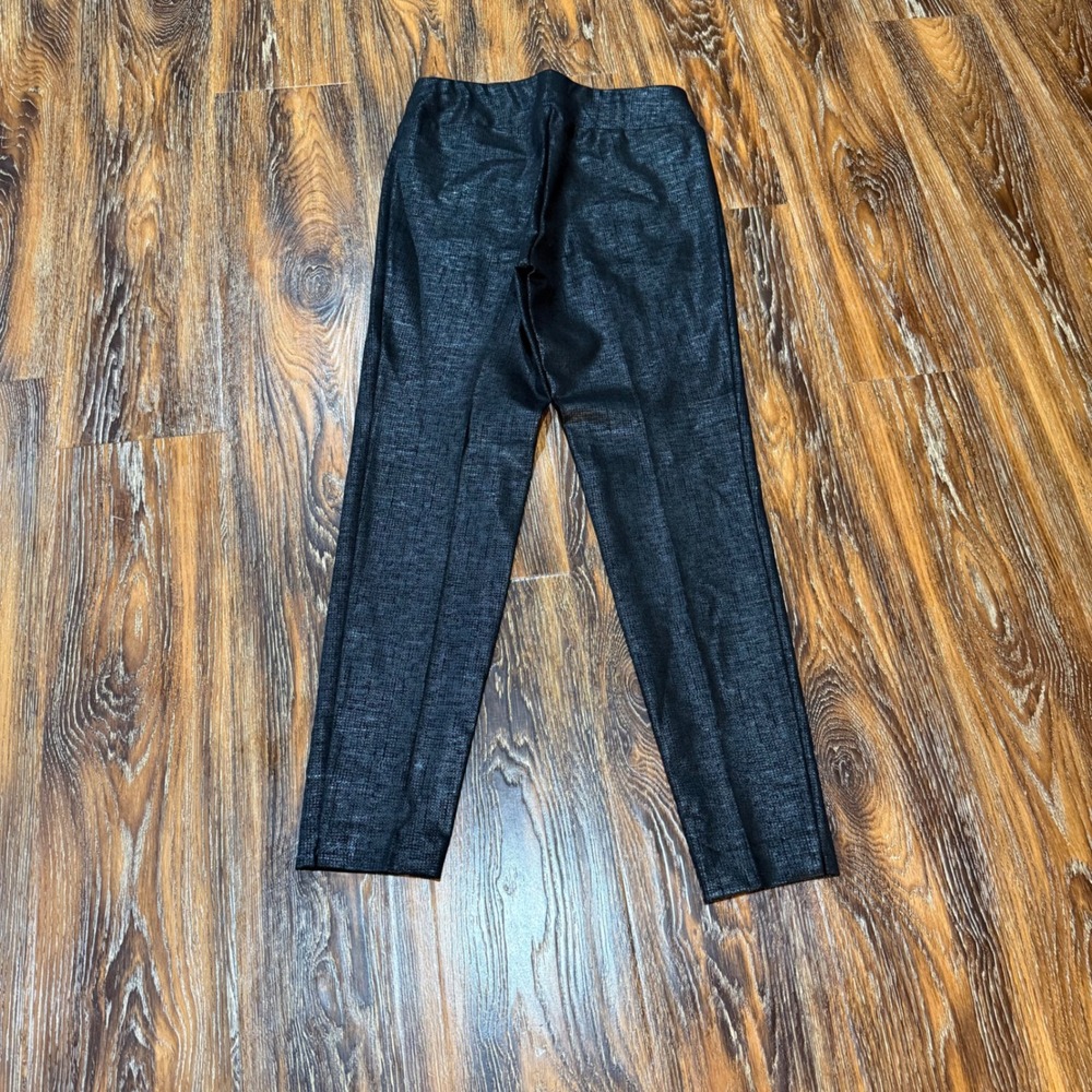 Insight 6 Ankle Pants Women Black Metallic Textured Slim Pull On BC P8909SKPRB